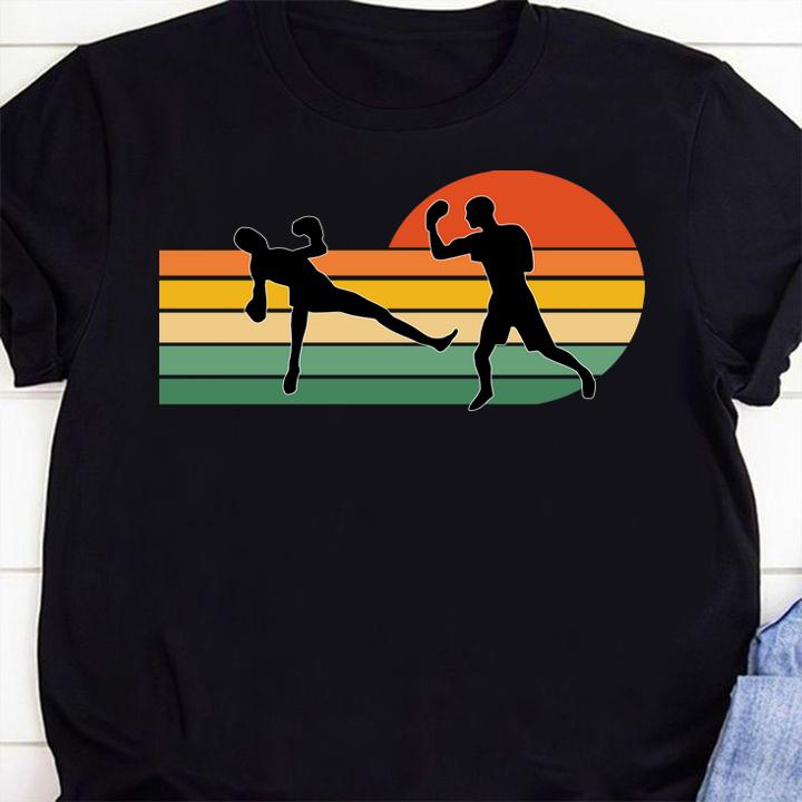 Retro Vintage Boxing Sunset Classic t-shirt shirt