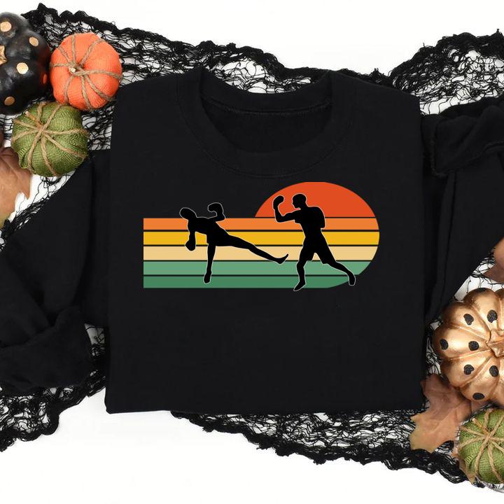 Retro Vintage Boxing Sunset Classic t-shirt sweatshirt