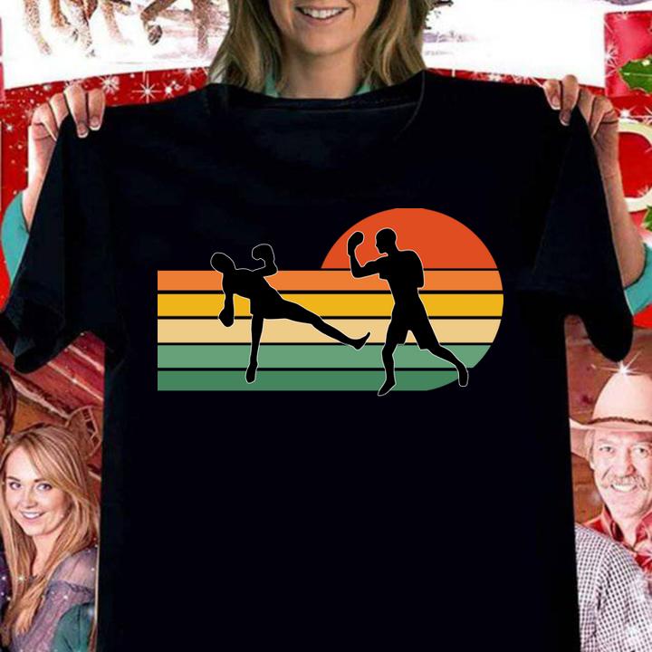 Retro Vintage Boxing Sunset Classic t-shirt woman shirt