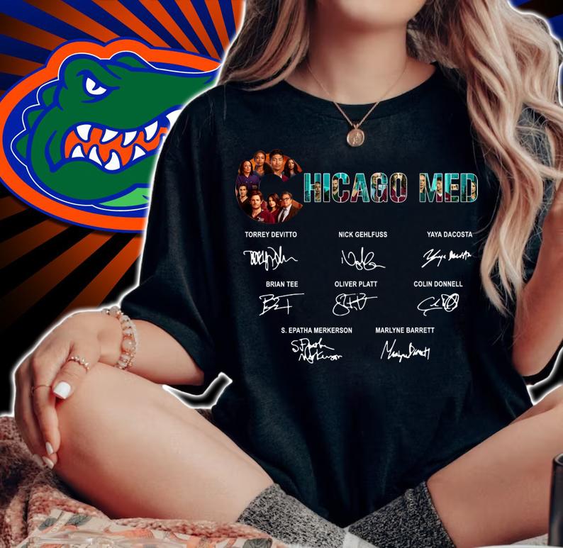 Chicago Med Signatures Torrey Devitto Nick Gehlfuss Yaya Dacosta t-shirt woman shirt
