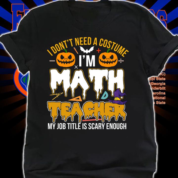 I Don't Need A Costume I'm Math Teacher Halloween t-shirt shirt