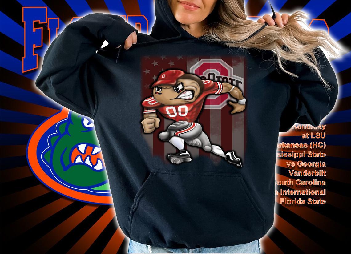 Ohio State Buckeyes Brutus Buckeye American Flag t-shirt hoodie