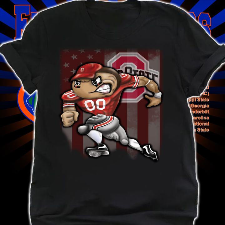 Ohio State Buckeyes Brutus Buckeye American Flag t-shirt shirt