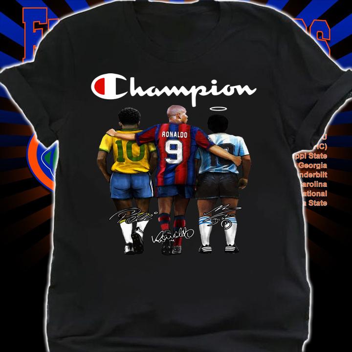 Champion Pelé Ronaldo De Lima Diego Maradona Signatures t-shirt shirt
