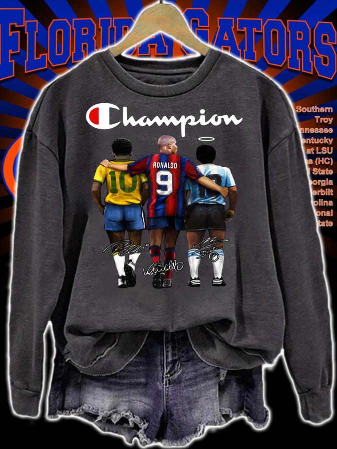 Champion Pelé Ronaldo De Lima Diego Maradona Signatures t-shirt sweatshirt