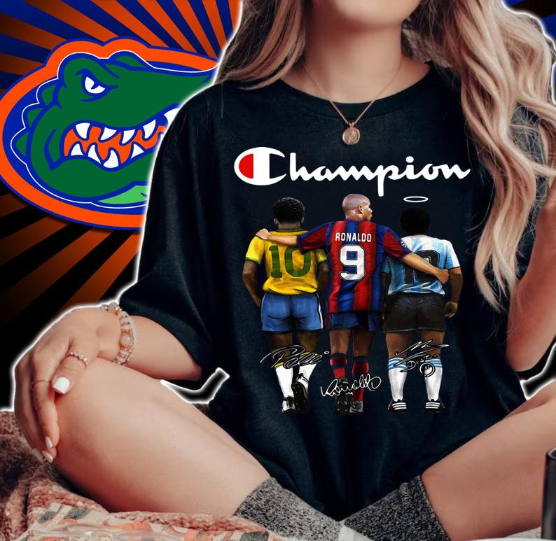 Champion Pelé Ronaldo De Lima Diego Maradona Signatures t-shirt woman shirt