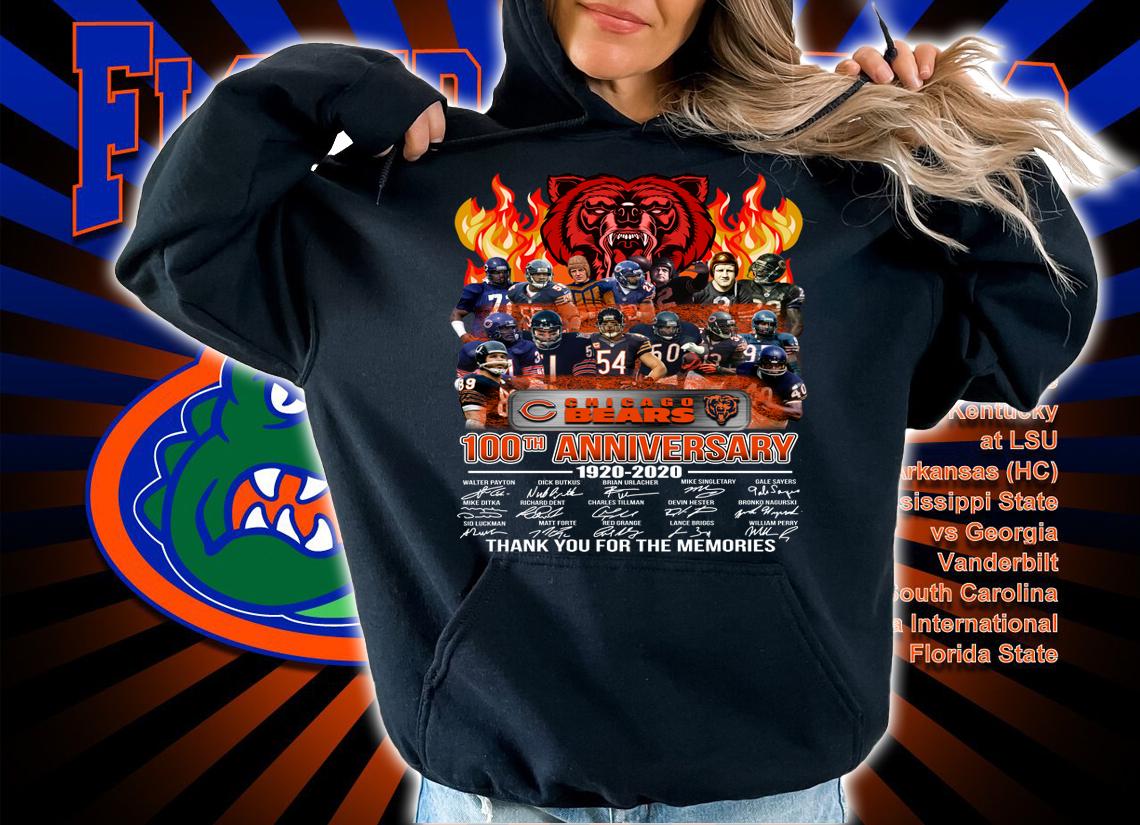 NFL Chicago Bears 100th Anniversary 1920-2020 Signatures t-shirt hoodie