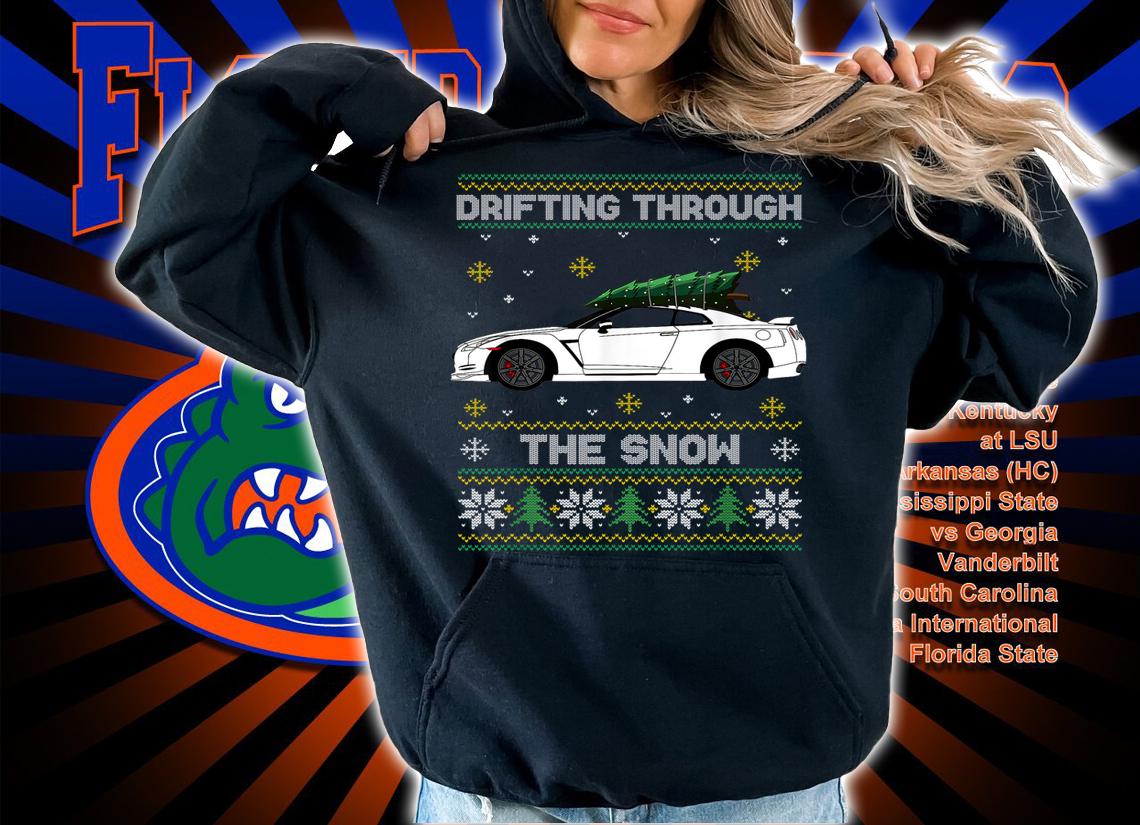 Christmas Tree On Tuning Car Xmas Ugly Sweater Pullover Look t-shirt hoodie