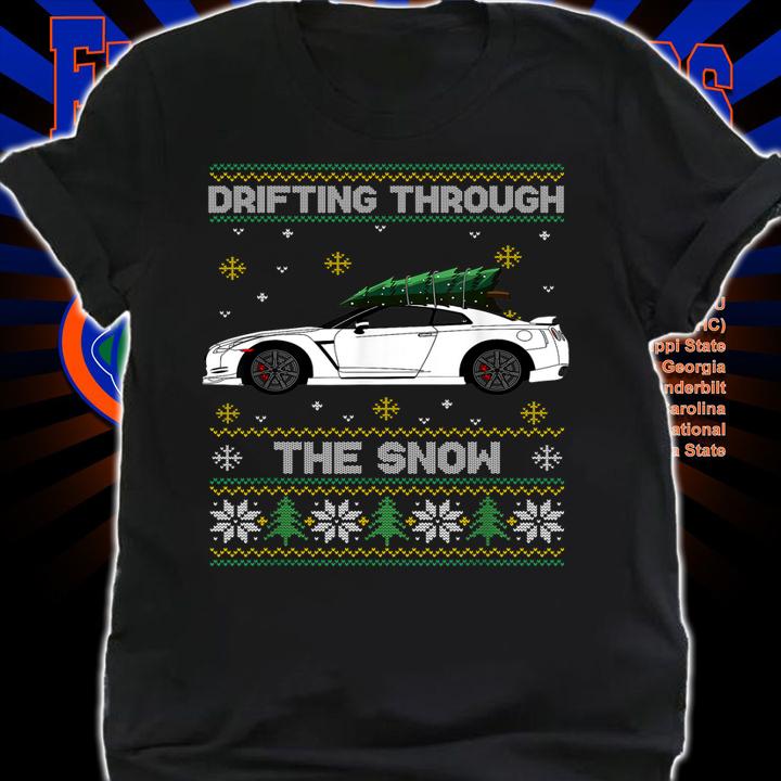 Christmas Tree On Tuning Car Xmas Ugly Sweater Pullover Look t-shirt shirt