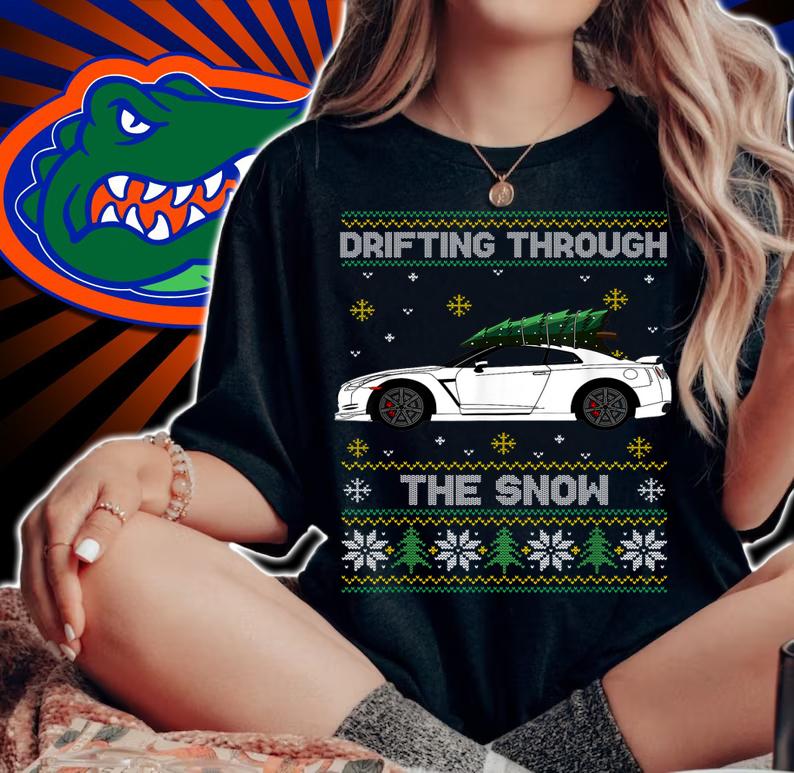 Christmas Tree On Tuning Car Xmas Ugly Sweater Pullover Look t-shirt woman shirt