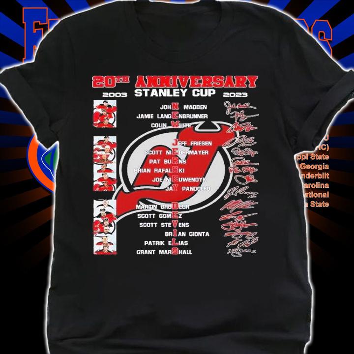 20th anniversary 2003 2023 Stanley Cup New Jersey Devils signatures shirt t-shirt shirt