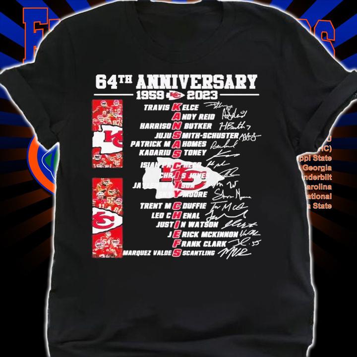 64th anniversary 1959 2023 Kansas City Chiefs signatures shirt t-shirt shirt