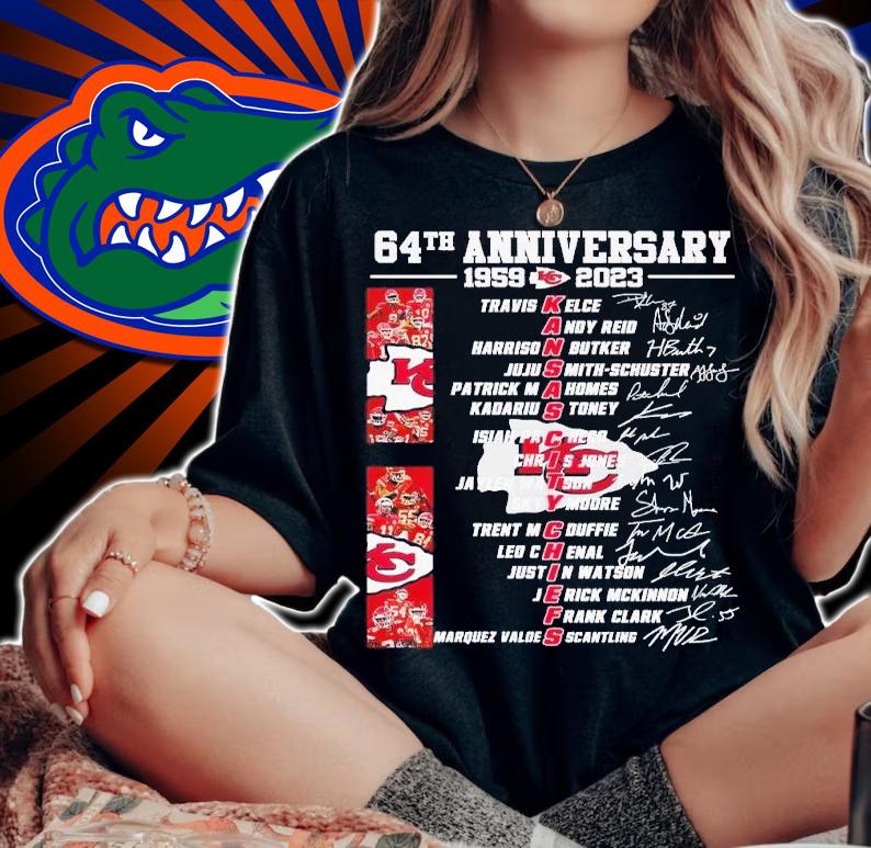64th anniversary 1959 2023 Kansas City Chiefs signatures shirt t-shirt woman shirt