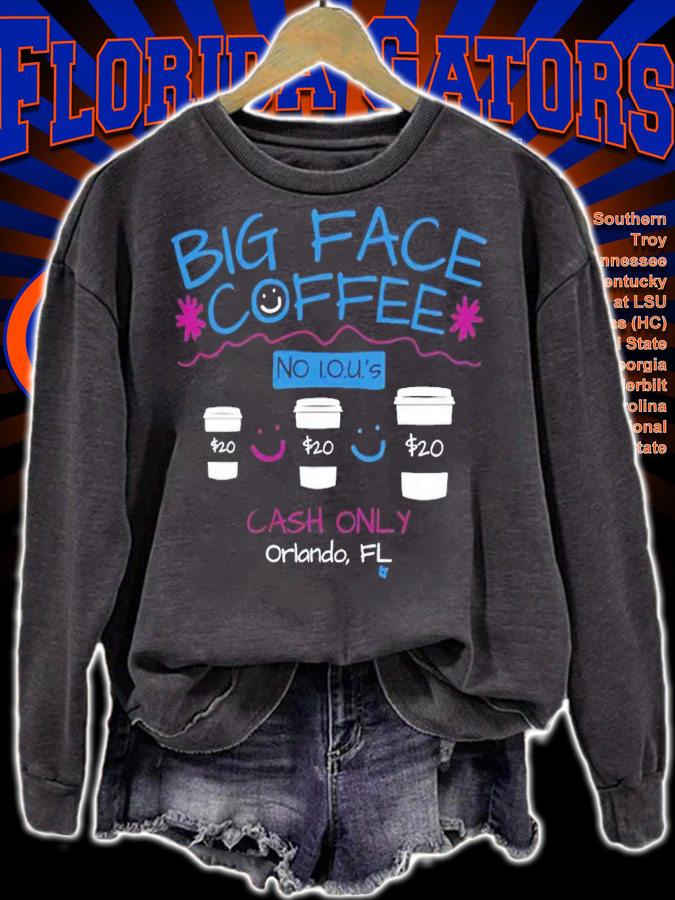 Big face coffee no iou's cash only orlando shirt t-shirt sweatshirt