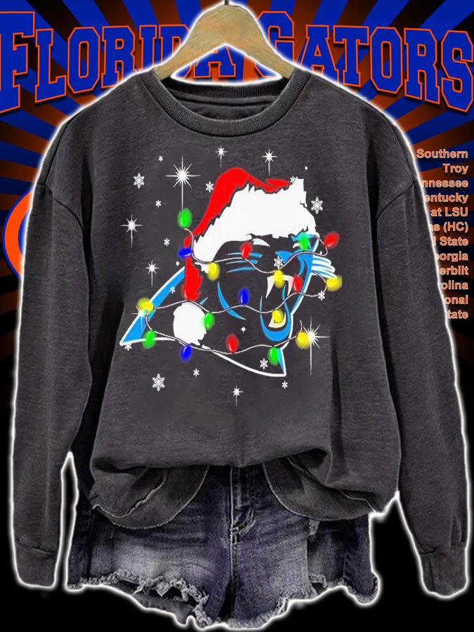 Carolina Panthers Santa hat Christmas shirt t-shirt sweatshirt