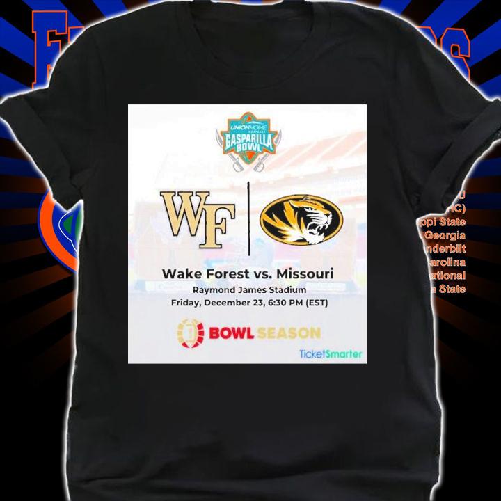 Gasparilla Bowl Wake Forest Vs Missouri Raymond James Stadium Bowl Season 2022 Shirt t-shirt shirt
