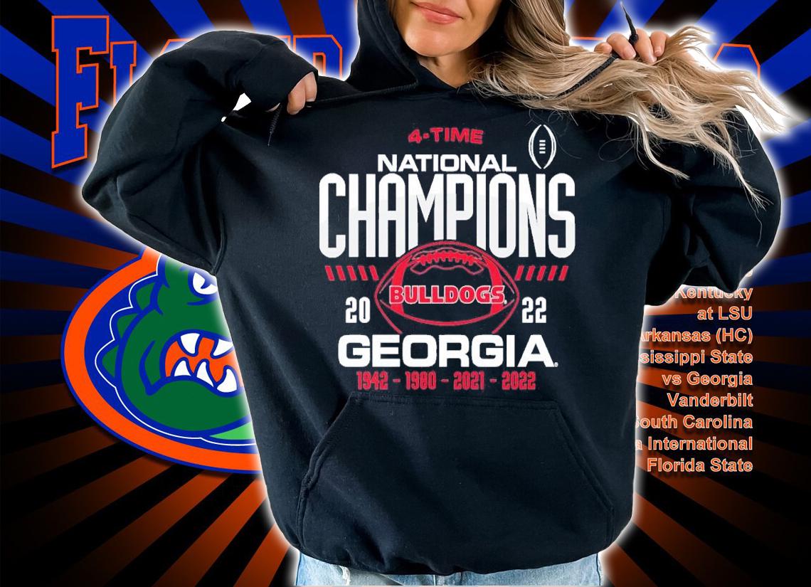 Georgia Bulldogs Four-Time College Football National Champions Overdye shirt t-shirt hoodie