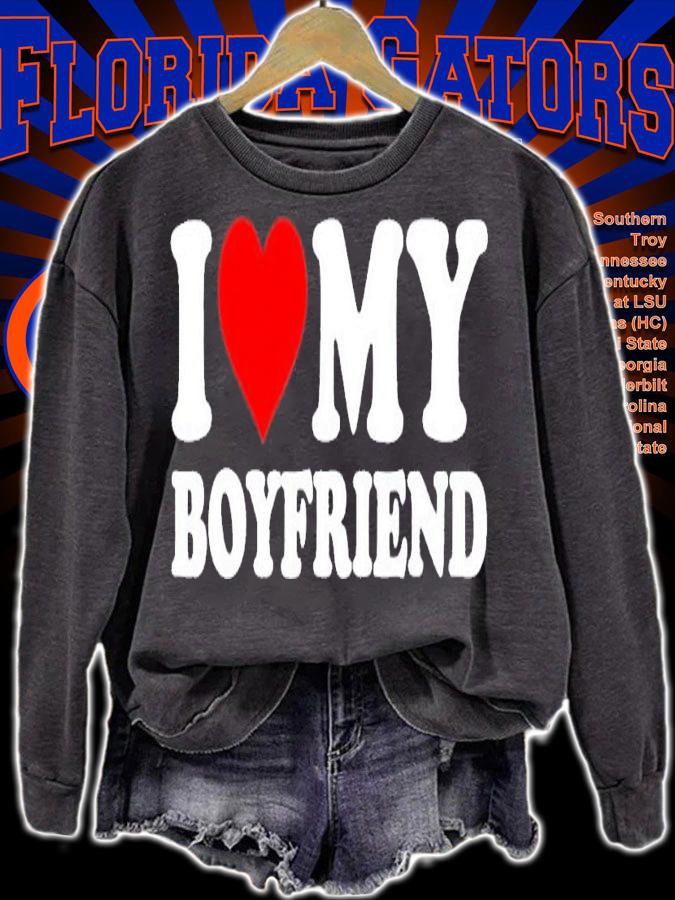 I love my boyfriend funny valentine red heart love shirt t-shirt sweatshirt