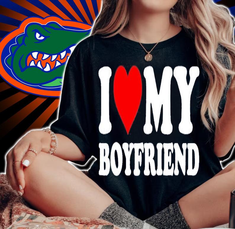 I love my boyfriend funny valentine red heart love shirt t-shirt woman shirt