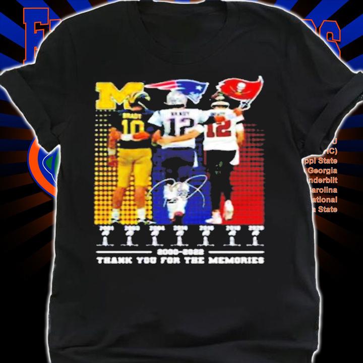 Michigan Wolverines New England Patriots Vs Tampa Bay Buccaneers Brady 2000-2022 shirt t-shirt shirt