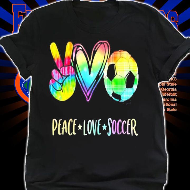 Womens Peace Love Soccer Cute Design Heart Ball T-Shirt
