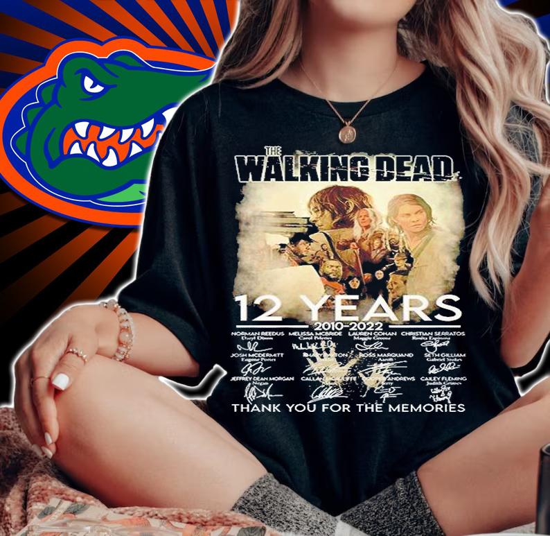 The Walking Dead 12 Years 2010 2022 Thak You For The Memories Signatures T-Shirt