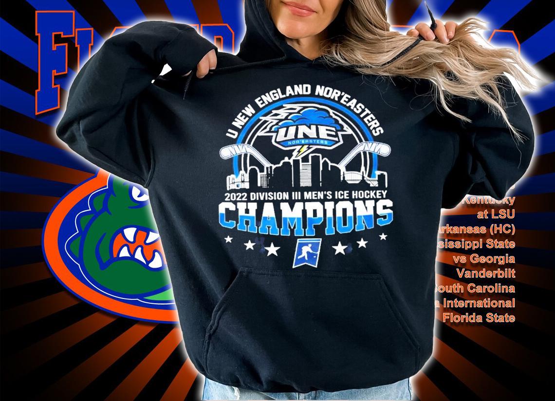 U New England Nor'easters NCAA Division III Men's Ice Hockey Champions 2022 Shirt hoodie