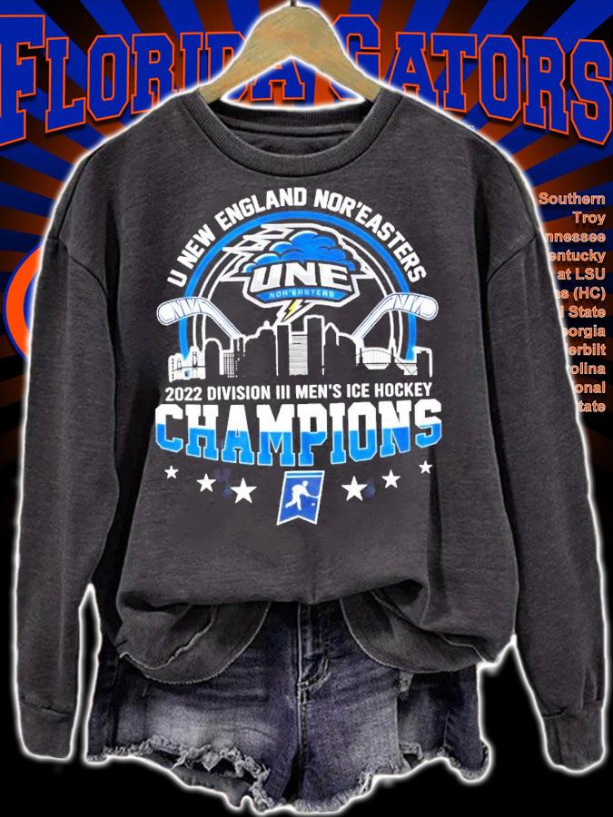 U New England Nor'easters NCAA Division III Men's Ice Hockey Champions 2022 Shirt sweatshirt