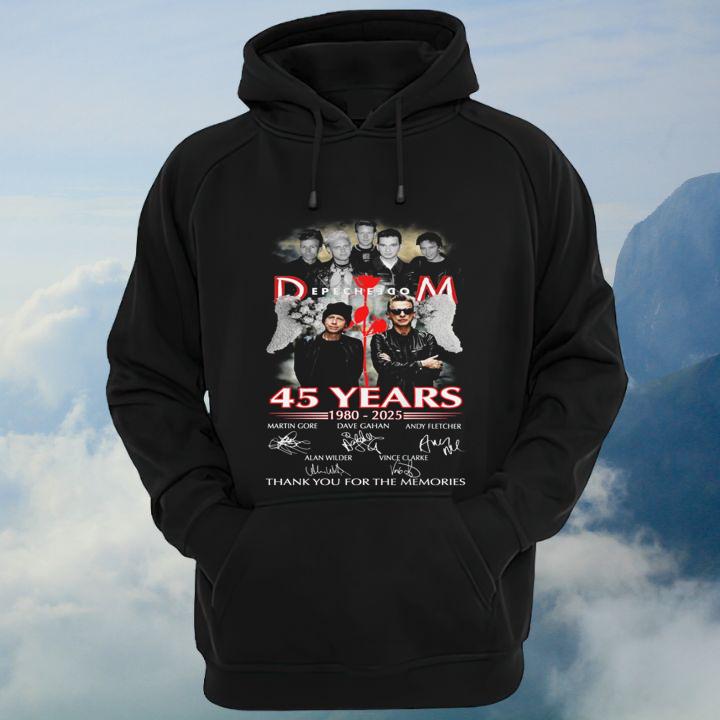 Depeche Mode Band 45 Years 1980-2025 Signatures Thank You For The Memories T-Shirt hoodie