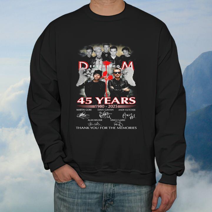 Depeche Mode Band 45 Years 1980-2025 Signatures Thank You For The Memories T-Shirt sweatshirt