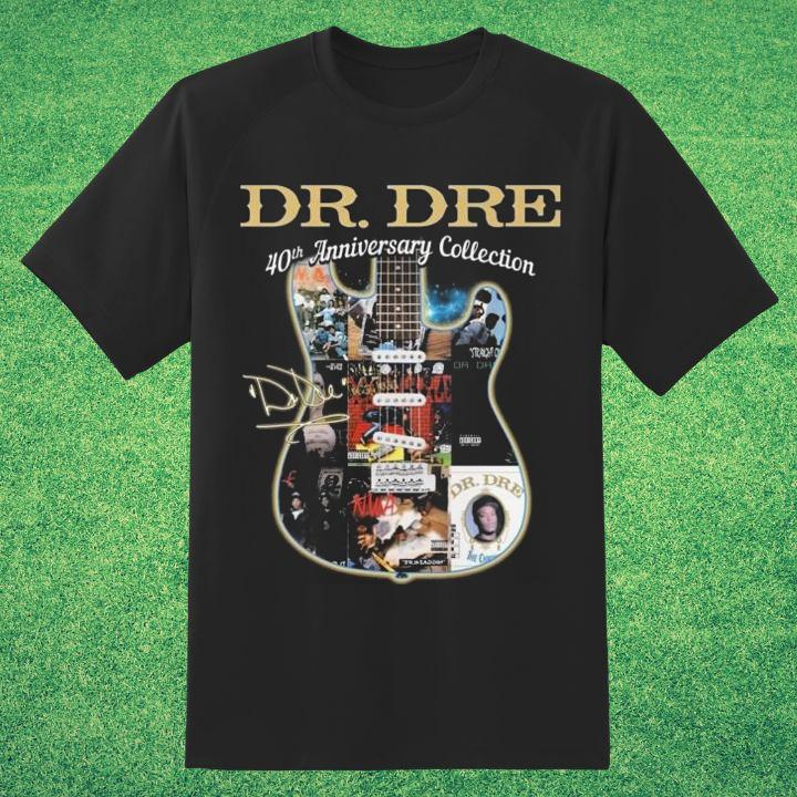 Limited Edition Dr. Dre 40th Anniversary Guitar Signature Shirt for Fans
