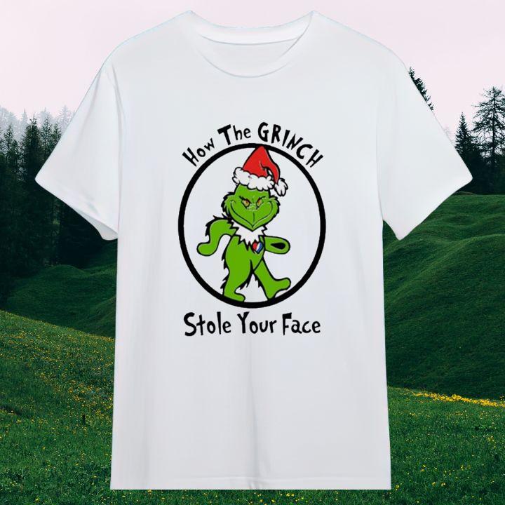 Trending Dancing Bear Grinch Santa Hat Grateful Dead T-Shirt