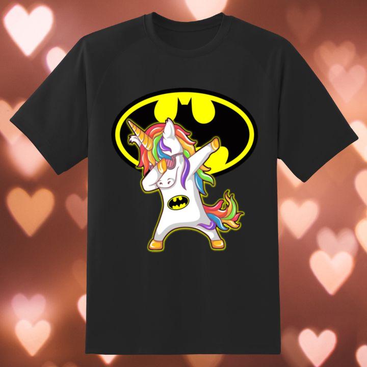 Cute Dabbing Rainbow Unicorn Hip Hop Batman Logo Shirt