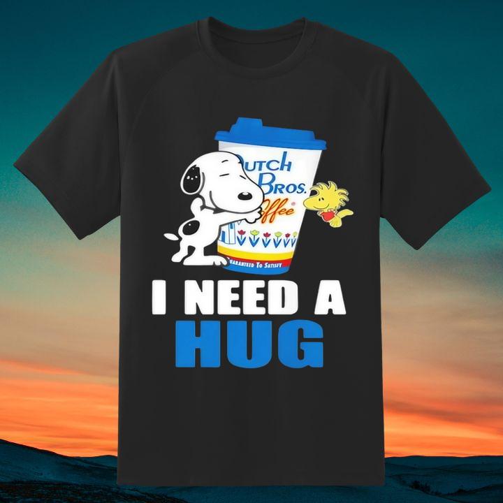Dutch Bros Coffee Snoopy Woodstock I Need A Hug T-Shirt