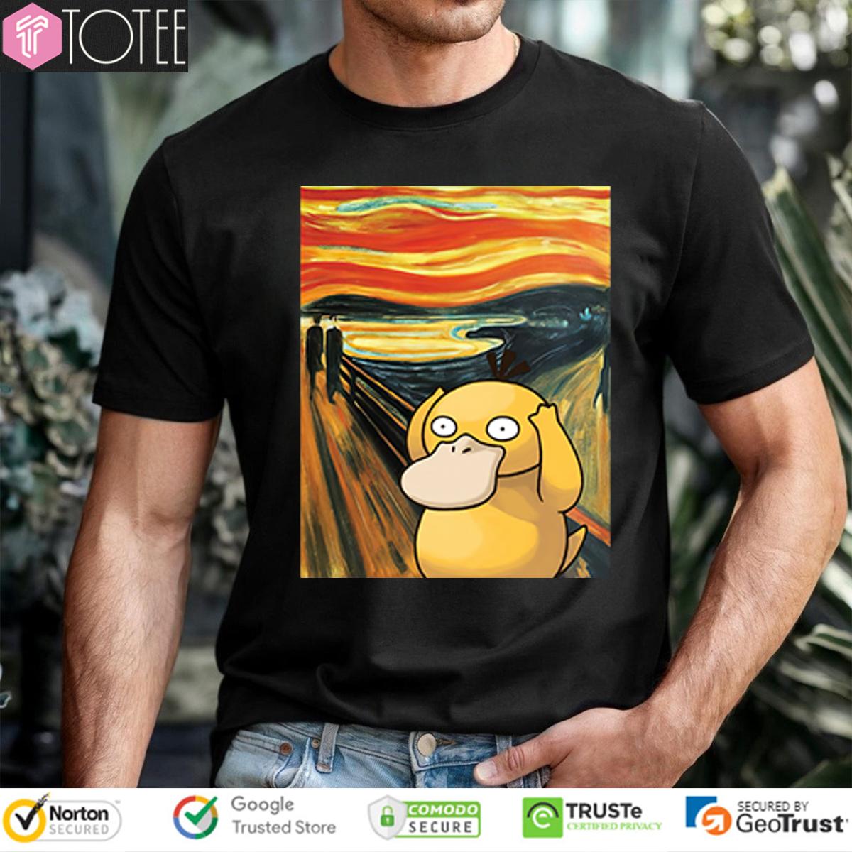The Scream Parody Psyduck Pokémon T-Shirt