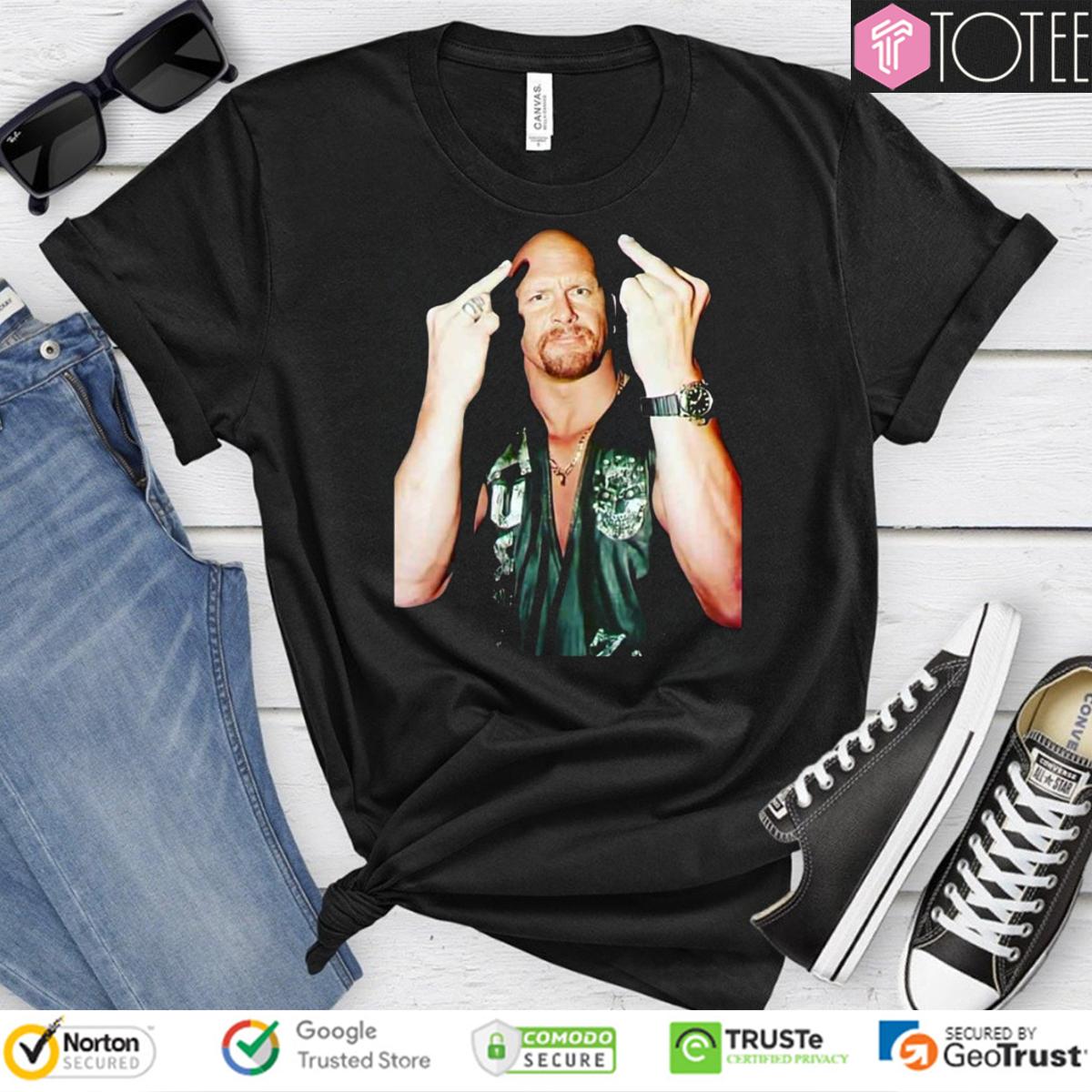 Steve Austin Stone Cold WWE Middle Finger T-Shirt