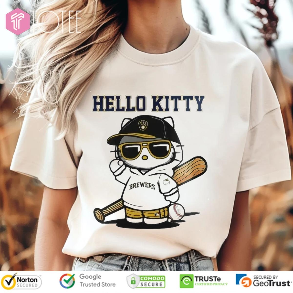 Hello Kitty Milwaukee Brewers Baseball T-shirt
