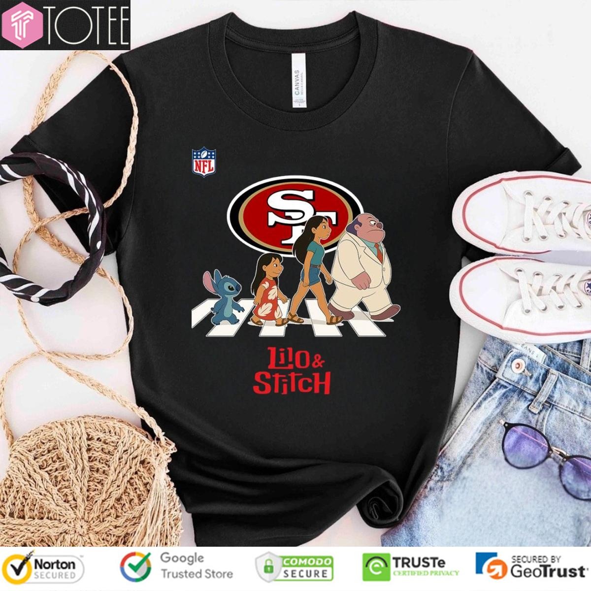 San Francisco 49Ers Lilo And Stitch Abbey Road T-shirt