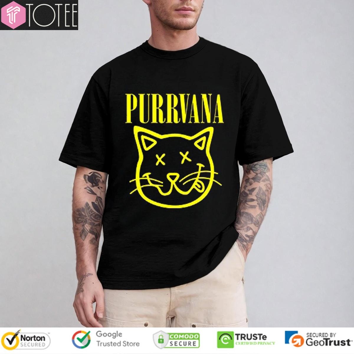 Purrvana Parody Cat Purr Nirvana T-shirt