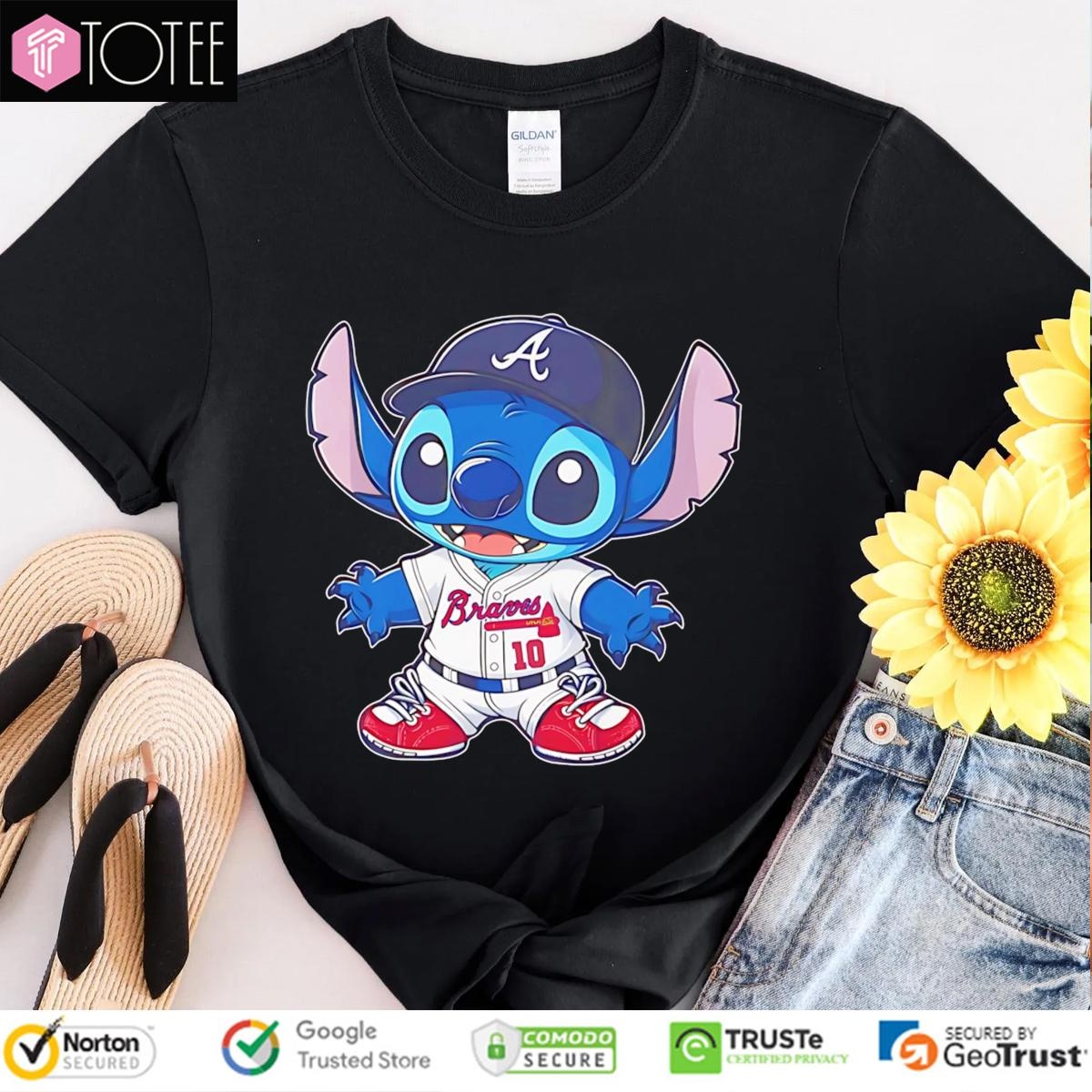 Disney Stitch Atlanta Braves Baseball T-shirt