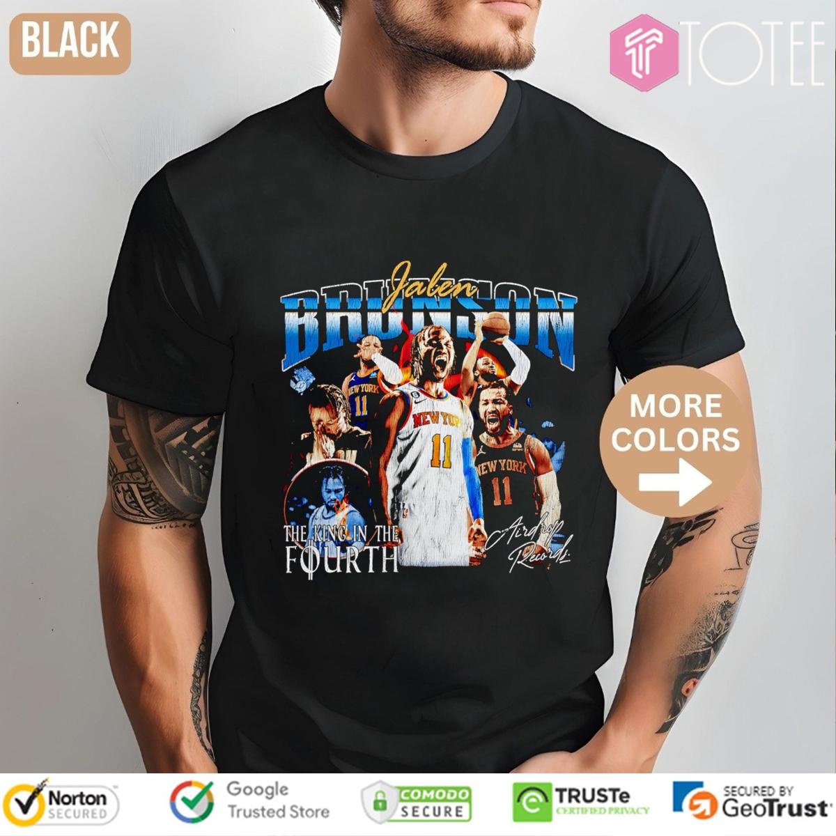 Jalen Brunson The King In The Fourth Knicks Signature Vintage Bootleg T-shirt