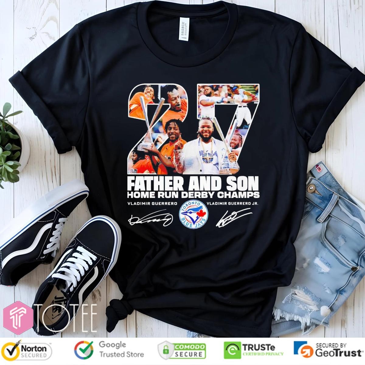 Vladimir Guerrero Father And Son Home Run Derby Champs Blue Jays Signatures T-shirt