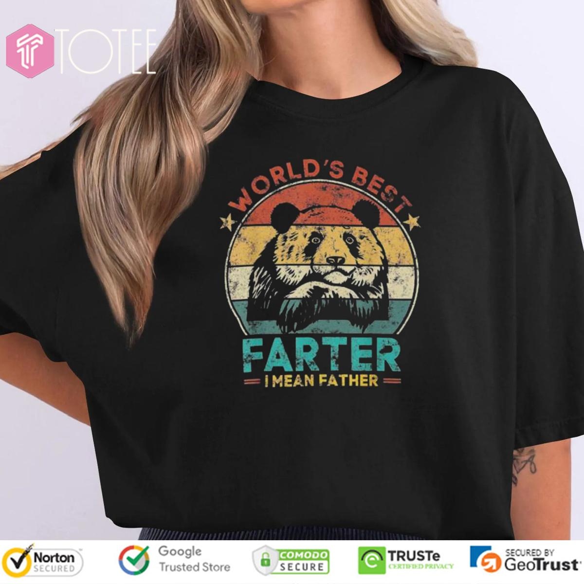Worlds Best Farter I Mean Father Panda Bear Fathers Day Vintage T-shirt
