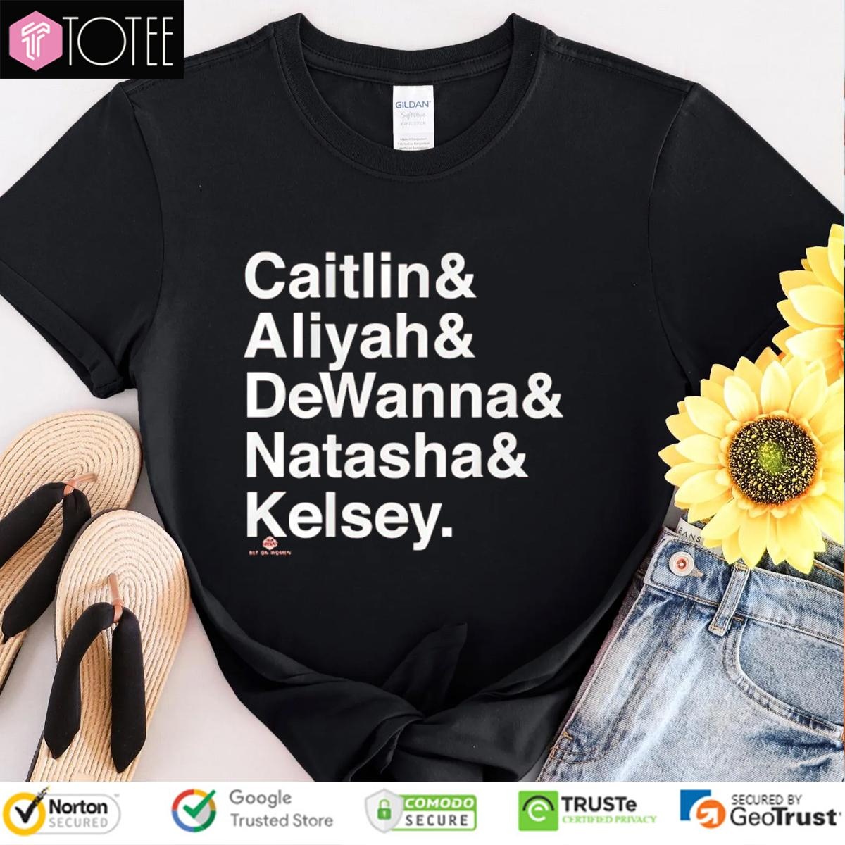 Indiana Fever Players Names Caitlin Aliyah Dewanna Natasha Kelsey T-shirt