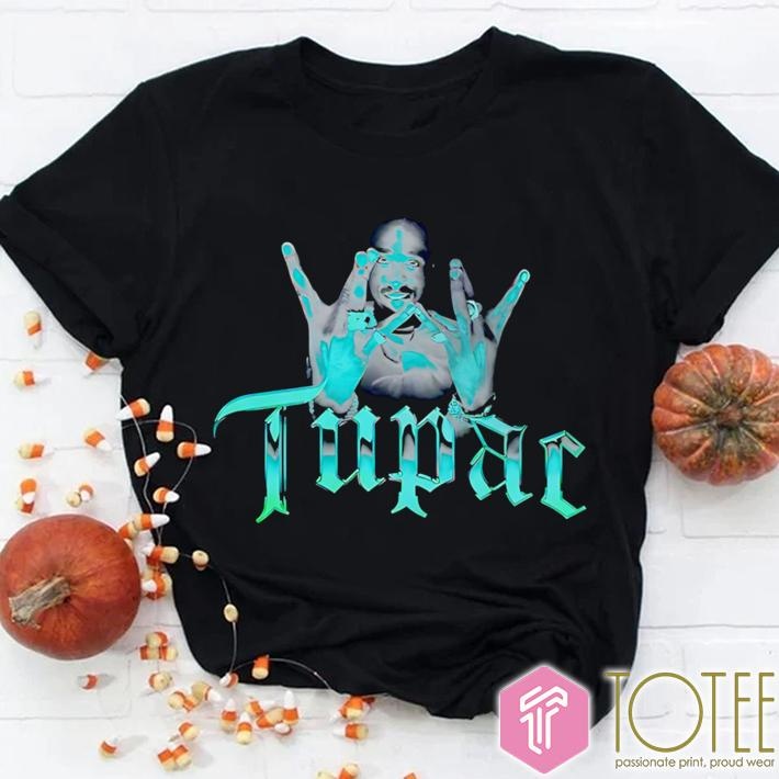 Shakur Tupac Westside West Coast Rap Hip Hop Hand Sign T-shirt