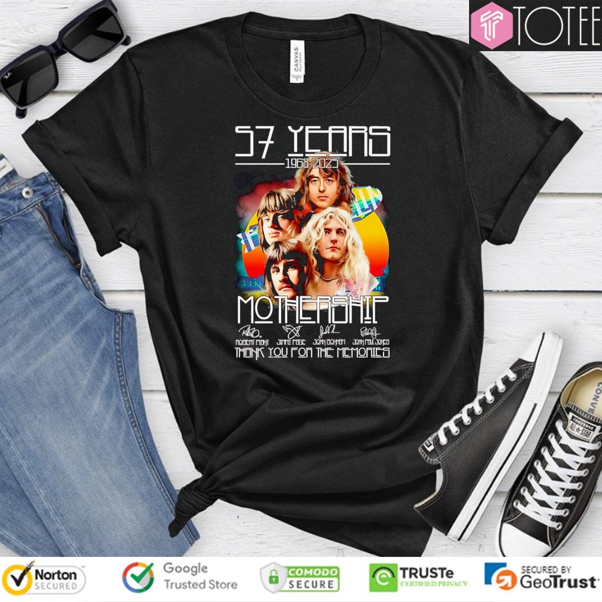57 Years 1968-2025 Mothership Band Signatures T-shirt