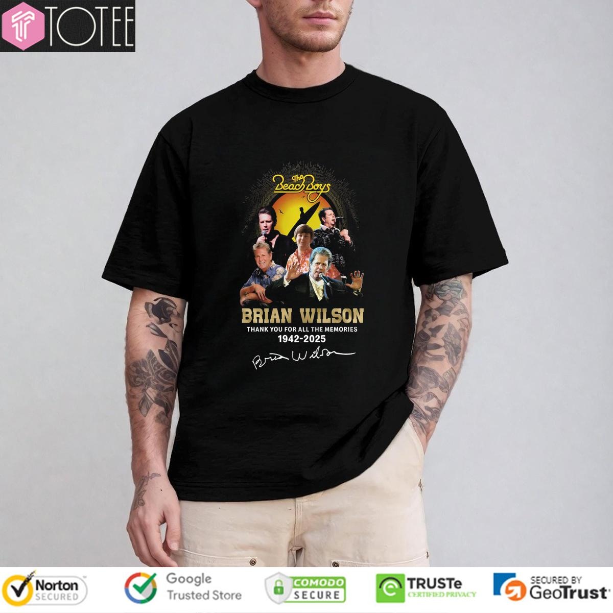 The Beach Boys Brian Wilson 1942-2025 Signature T-shirt
