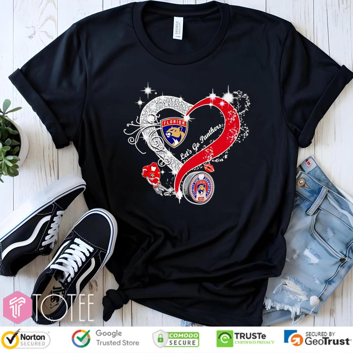 Diamond Heart Lets Go Florida Panthers T-shirt