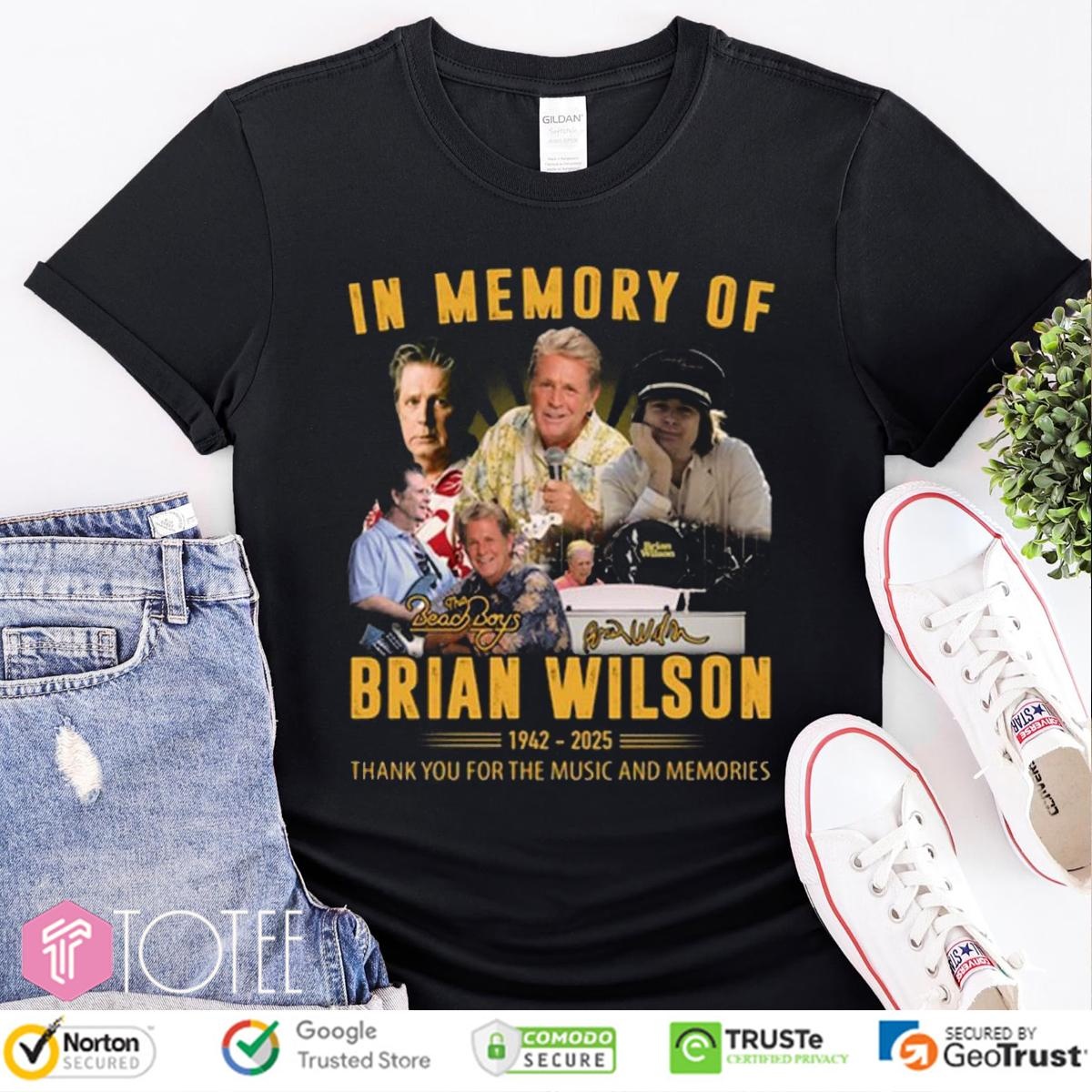 In Memory Of Brian Wilson 1942-2025 Thank You For Music And Memories Shirt T-shirt
