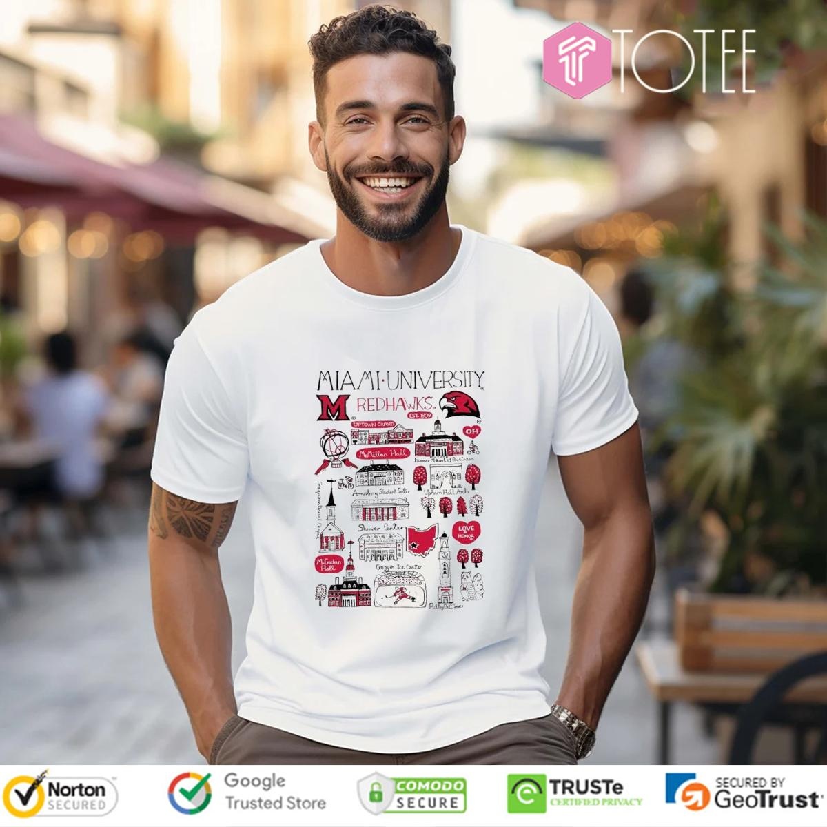 Miami University Redhawks Art Illustration T-shirt
